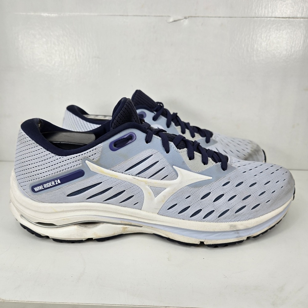 Mizuno‎ Women's Wave Rider 24 Running Shoes Arctic Ice/Snow White Sz 10 Sneakers